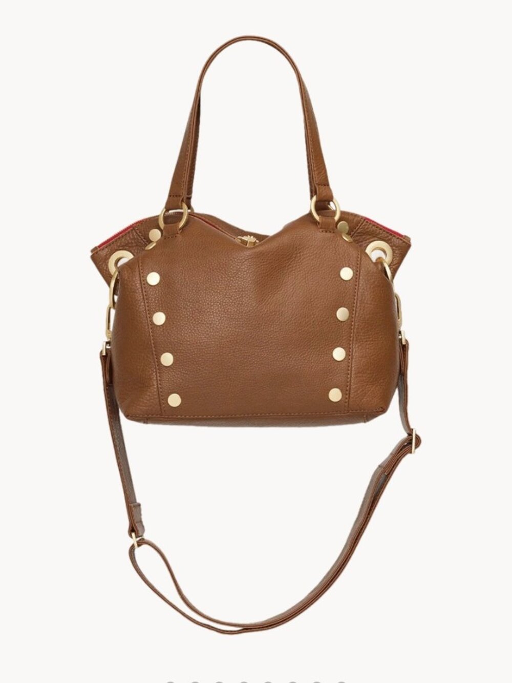 Hammitt Daniel Medium Leather Crossbody Satchel Bag in Mahogany Pebble